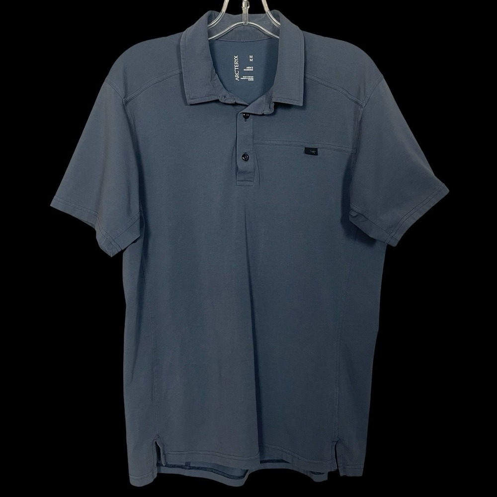 Arc'teryx‎ Captive Short Sleeve Performance Polo Shirt Mens Medium Gray/Blue